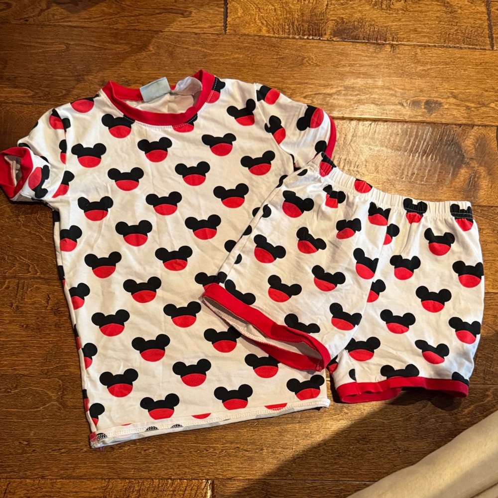 Disney Mickey Mouse Kids Pajama Set - Red, Black, and White